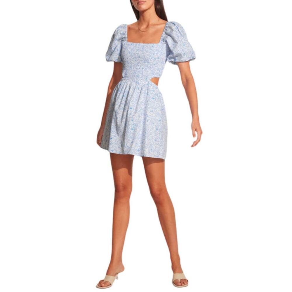 Womens Faithfull The Brand Vendita Mini Dress Size 12 Martine Blue Floral Print